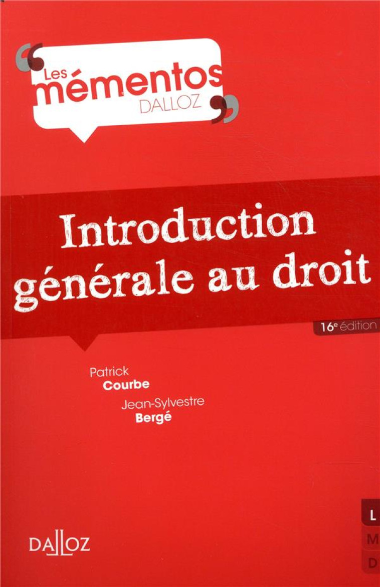 INTRODUCTION GENERALE AU DROIT - BERGE/COURBE - DALLOZ