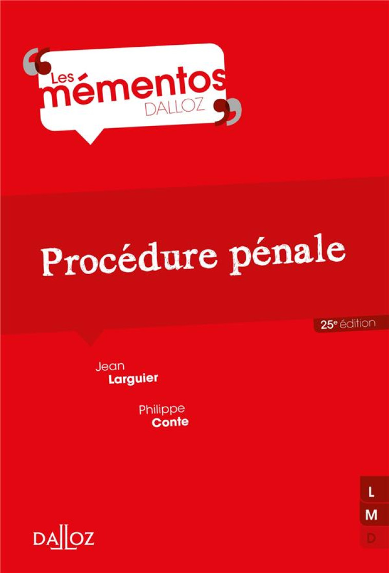 PROCEDURE PENALE 25ED - LARGUIER/CONTE - DALLOZ