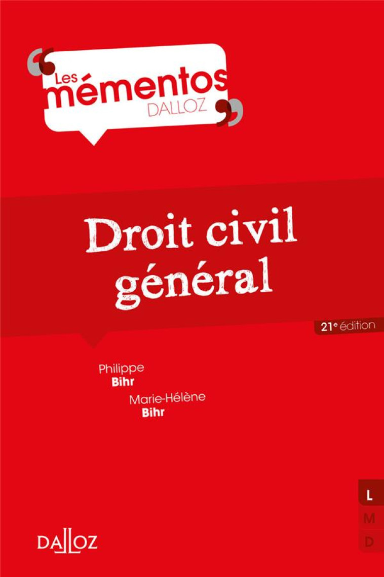 DROIT CIVIL GENERAL (21E EDITION) - BIHR - DALLOZ