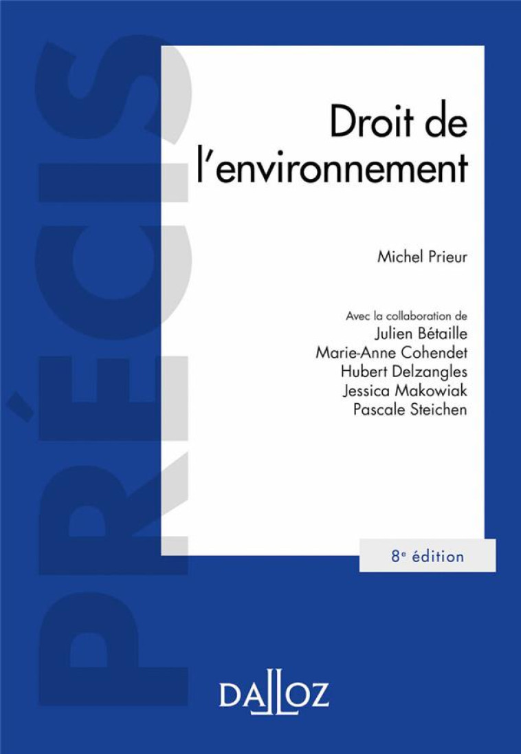 DROIT DE L'ENVIRONNEMENT 8ED - COHENDET/DELZANGLES - DALLOZ