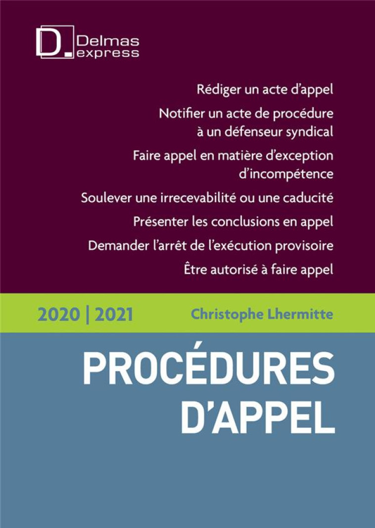 PROCEDURES D'APPEL 2020/2021 - LHERMITTE CHRISTOPHE - DALLOZ