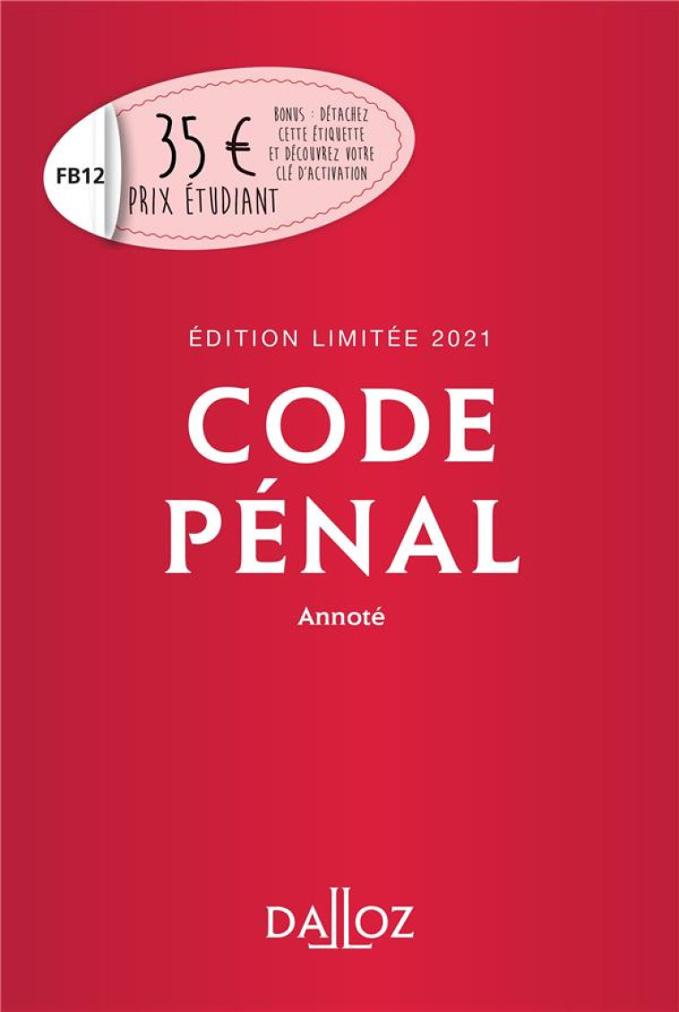 CODE PENAL (EDITION LIMITEE 2021) - XXX - NC