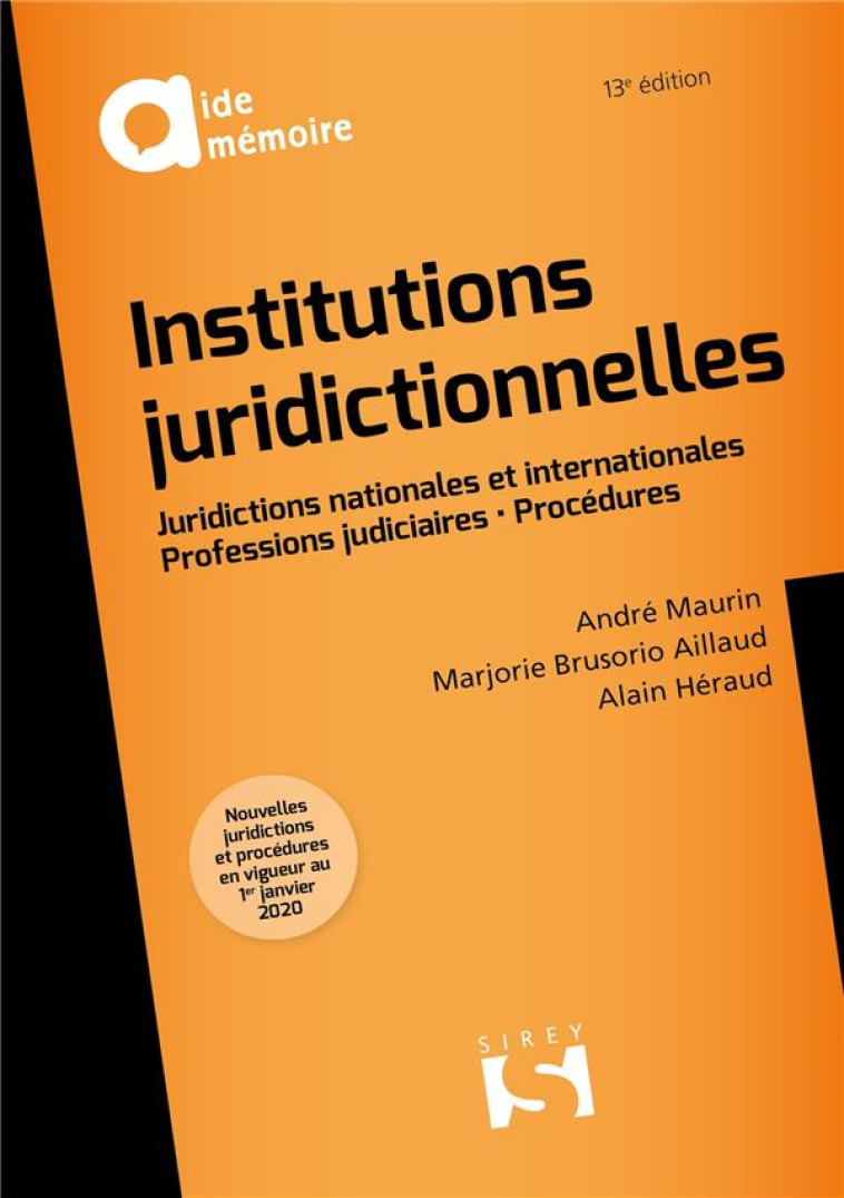 INSTITUTIONS JURIDICTIONNELLES 13ED - BRUSORIO-AILLAUD - DALLOZ