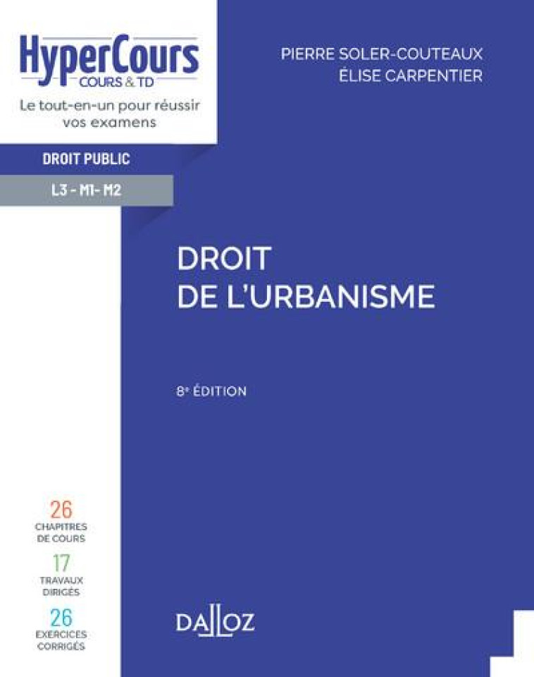 DROIT DE L'URBANISME (8E EDITION) - CARPENTIER - DALLOZ