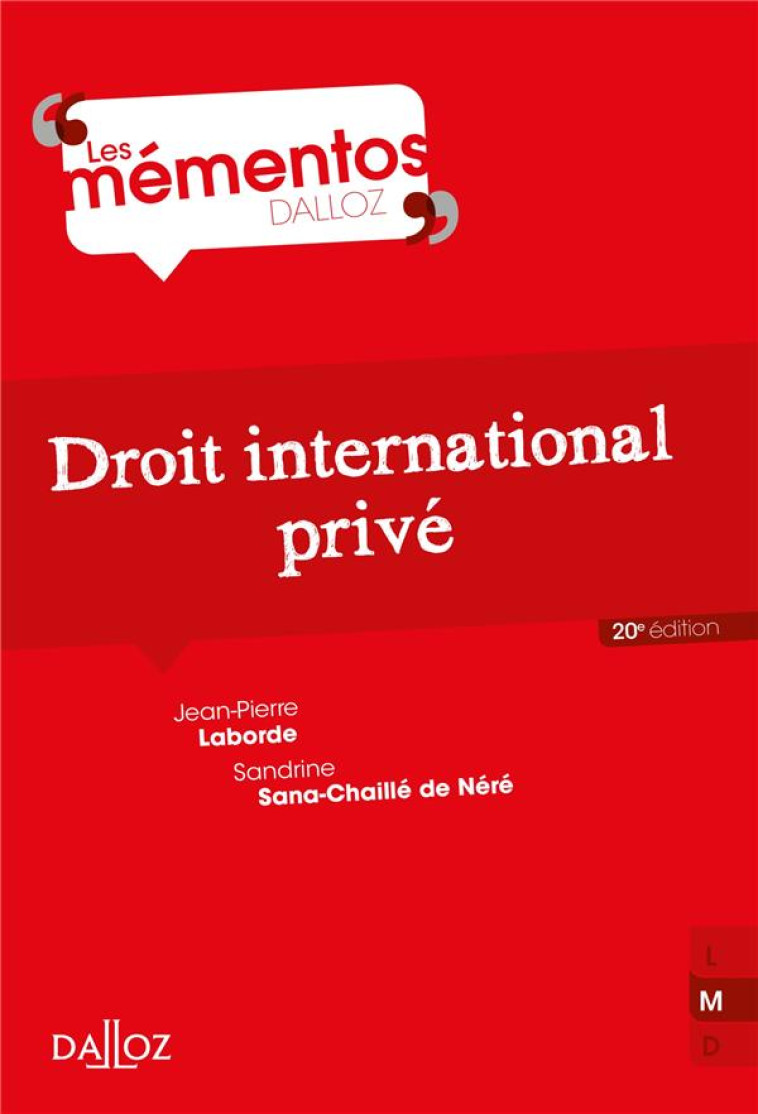 DROIT INTERNATIONAL PRIVE - LABORDE - DALLOZ