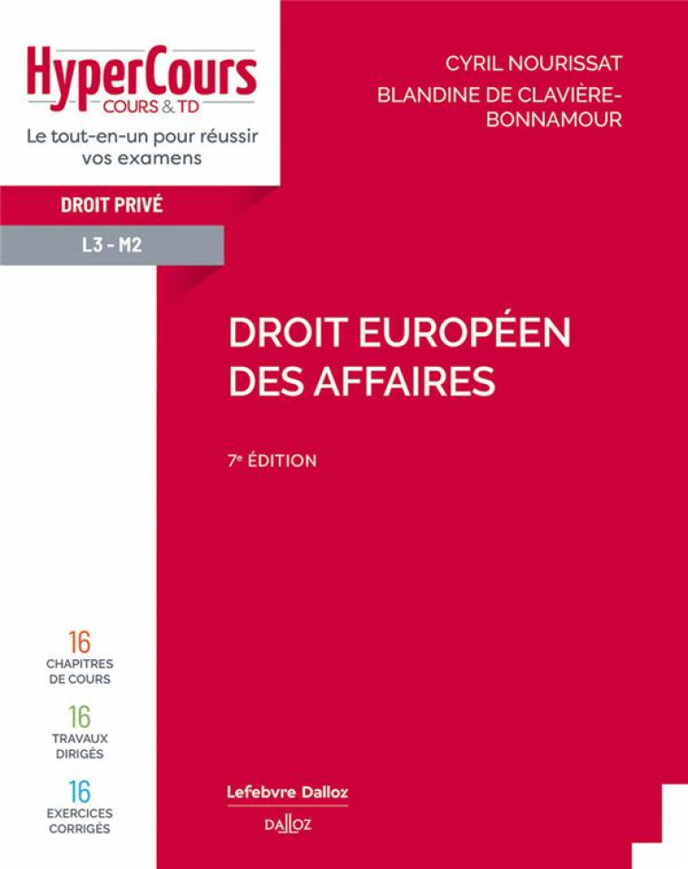 DROIT EUROPEEN DES AFFAIRES (7E EDITION) - NOURISSAT - DALLOZ