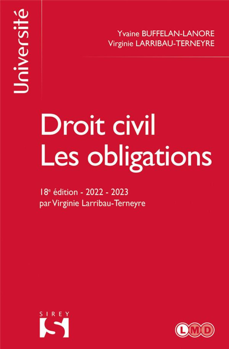 DROIT CIVIL : LES OBLIGATIONS (18E EDITION) - BUFFELAN-LANORE - DALLOZ