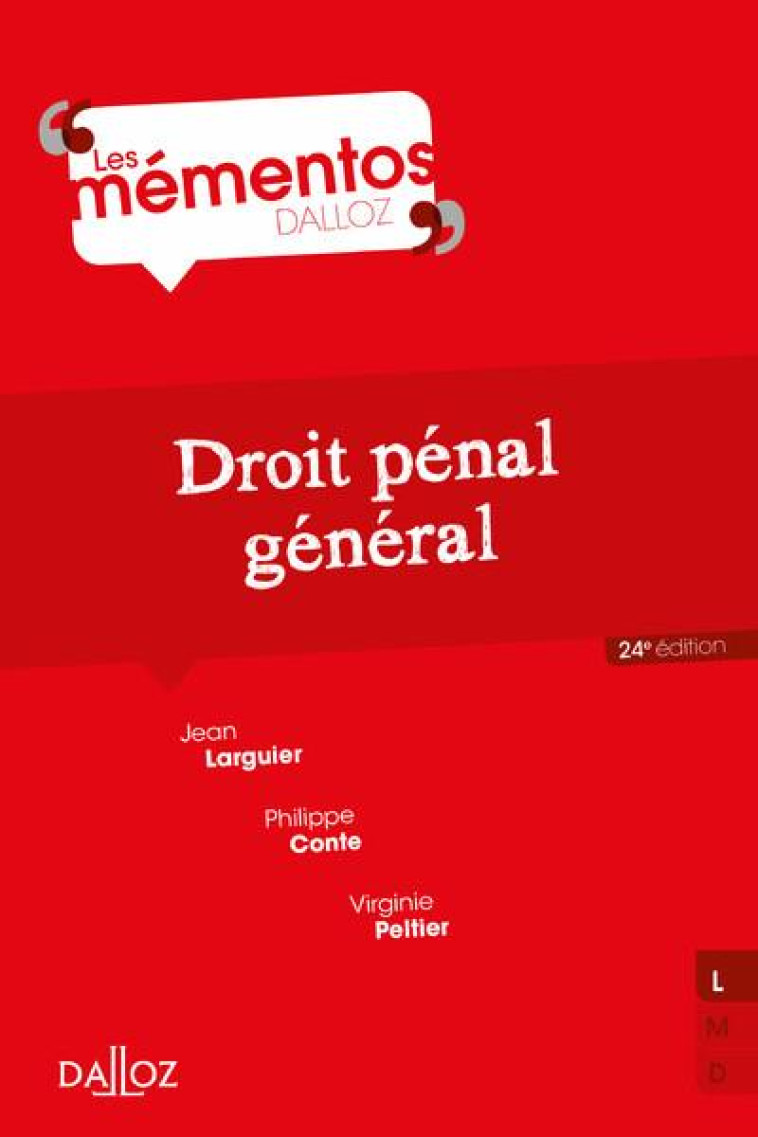 DROIT PENAL GENERAL (24E EDITION) - MAISTRE DU CHAMBON - DALLOZ