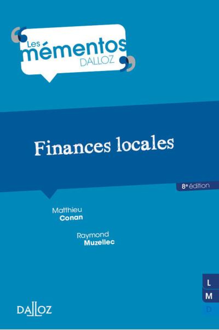 FINANCES LOCALES (8E EDITION) - CONAN/MUZELLEC - DALLOZ