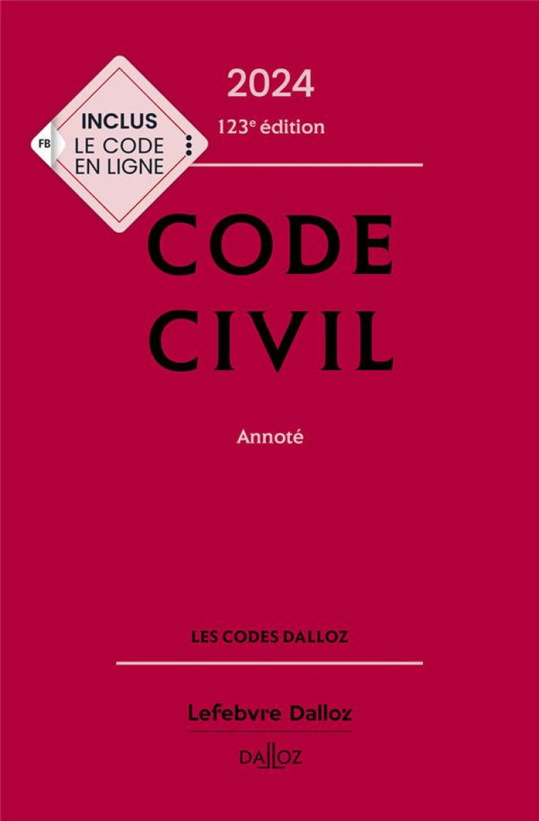 CODE CIVIL : ANNOTE (EDITION 2024) - HENRY/VENANDET/ANCEL - DALLOZ