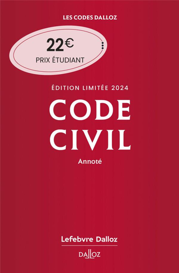 CODE CIVIL : ANNOTE (EDITION 2024) - HENRY/VENANDET/ANCEL - DALLOZ