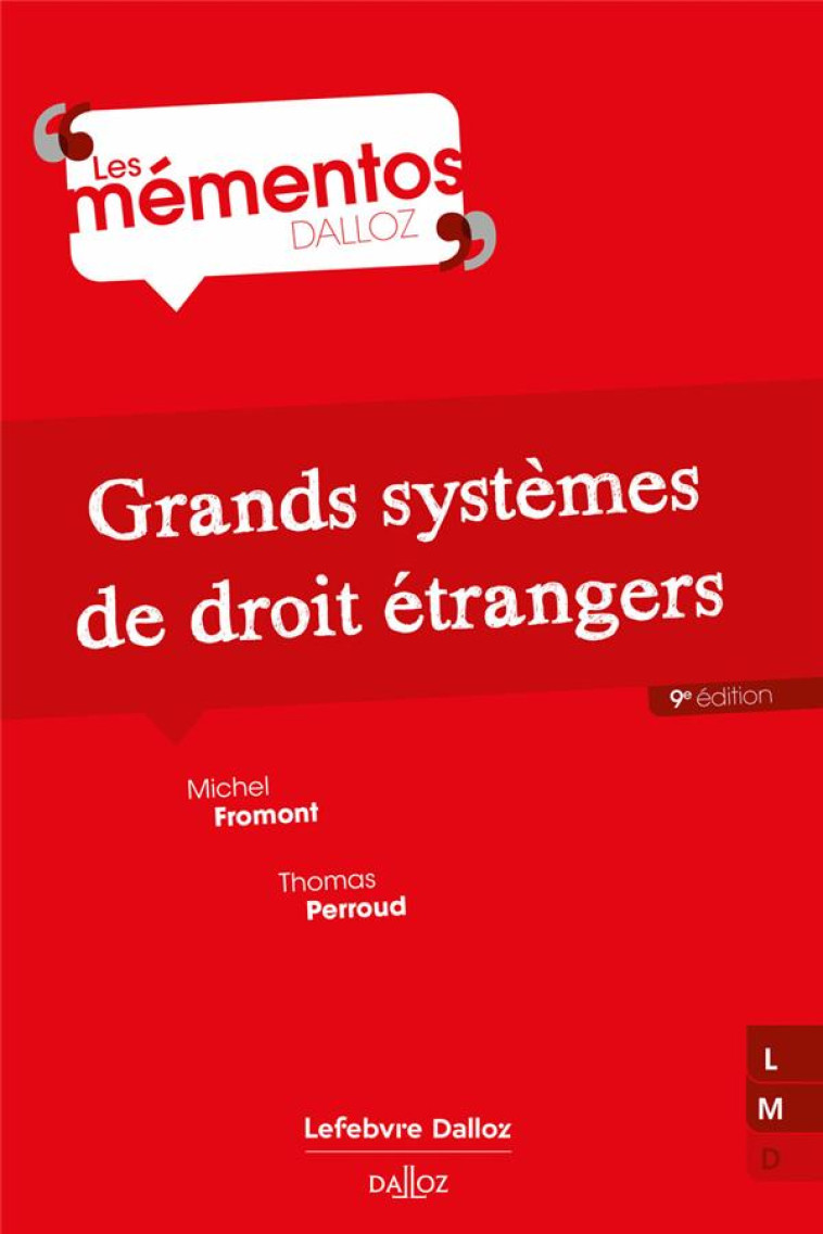 GRANDS SYSTEMES DE DROIT ETRANGERS 9ED - FROMONT/PERROUD - DALLOZ