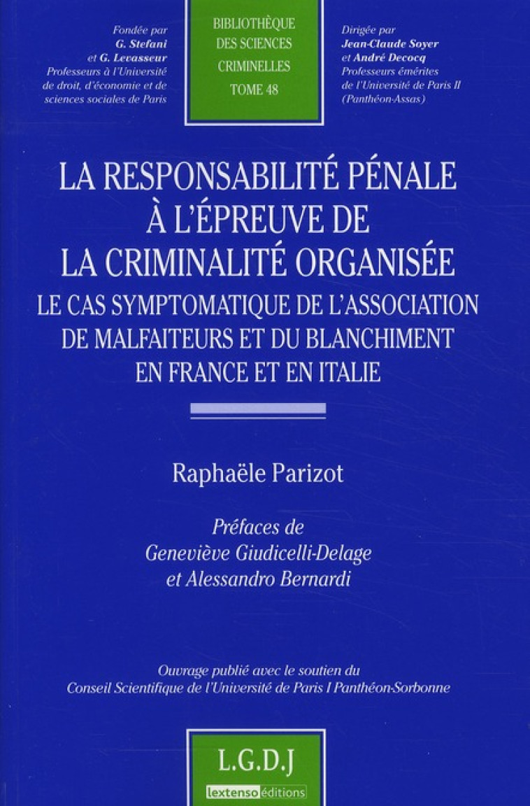 RESPONSABILITE PENALE - PARIZOT RAPHAELE - LGDJ