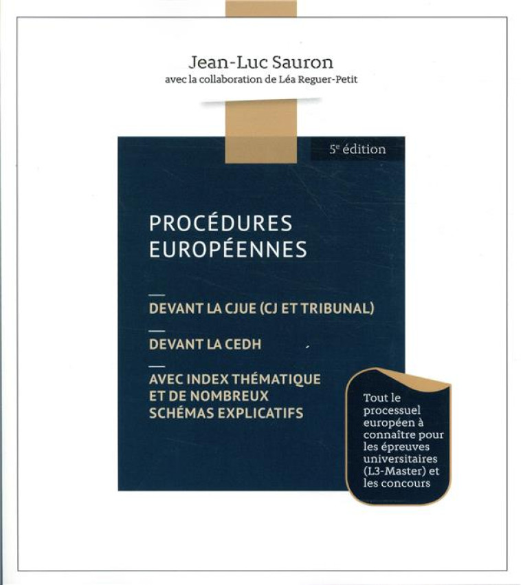 PROCEDURES EUROPEENNES (5E EDITION) - SAURON JEAN-LUC - GUALINO