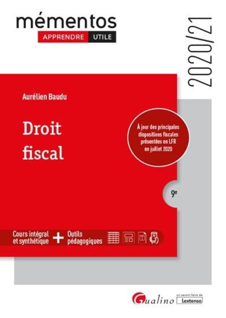 DROIT FISCAL (EDITION 2020/2021) - BAUDU AURELIEN - GUALINO