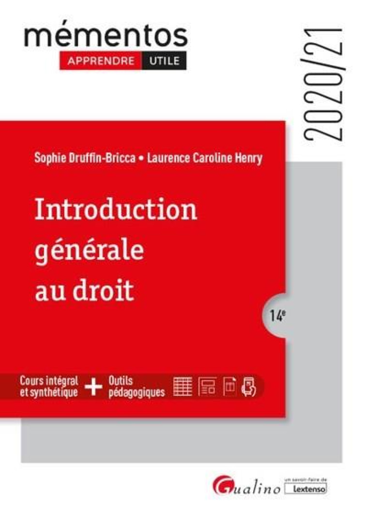 INTRODUCTION GENERALE AU DROIT (EDITION 2020/2021) - DRUFFIN-BRICCA/HENRY - GUALINO