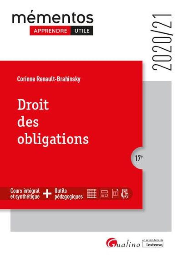 DROIT DES OBLIGATIONS (EDITION 2020/2021) - RENAULT-BRAHINSKY C. - GUALINO