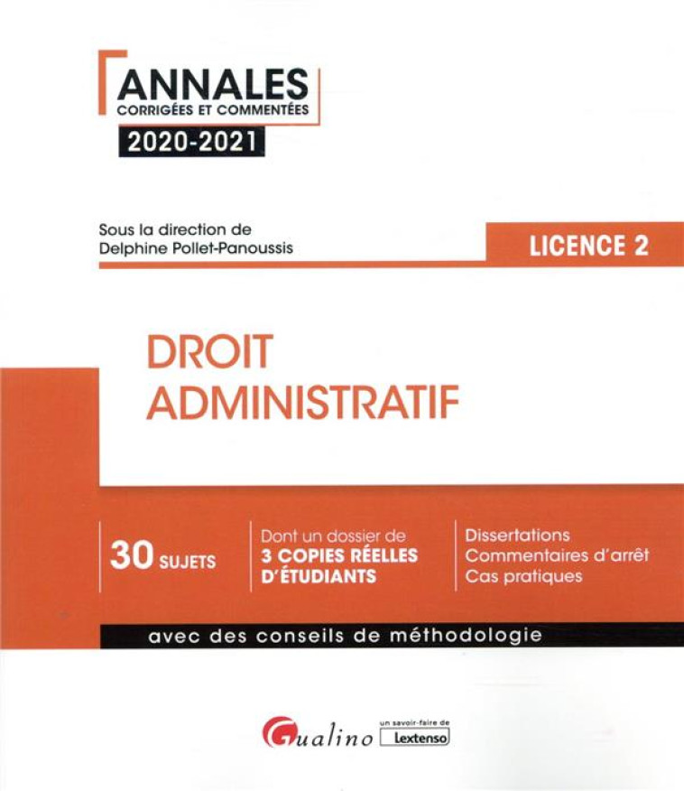 DROIT ADMINISTRATIF  -  L2 (EDITION 2020/2021) - POLLET-PANOUSSIS D. - GUALINO