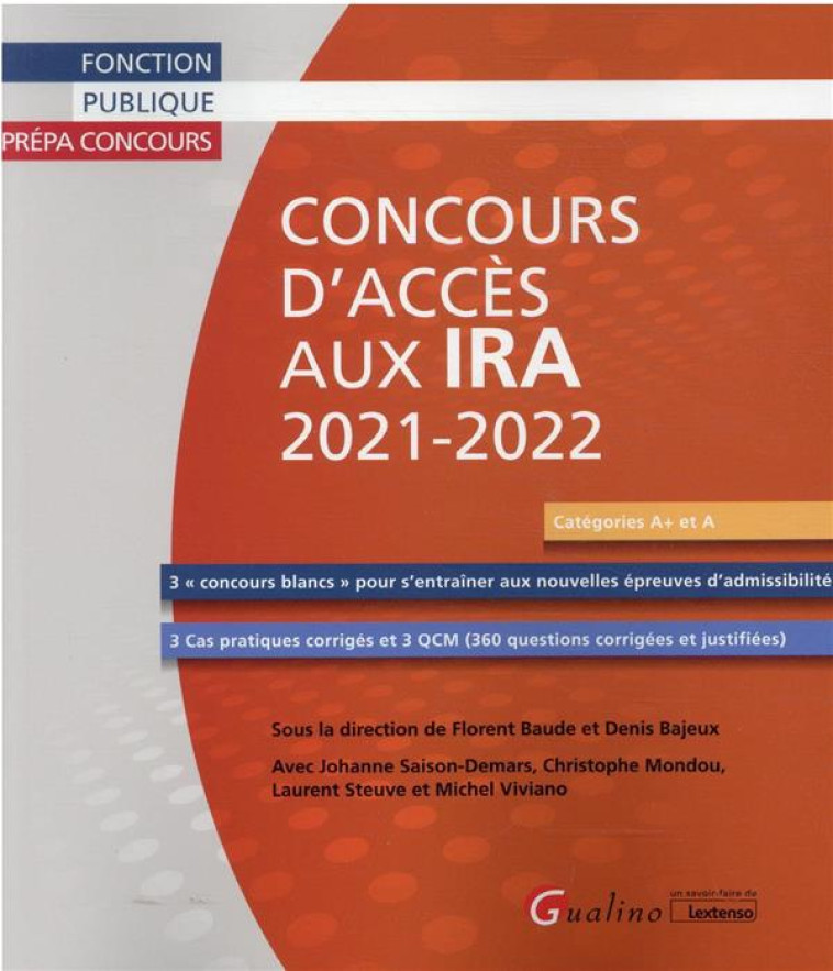 CONCOURS D'ACCES AUX IRA (EDITION 2021/2022) - SAISON-DEMARS/BAJEUX - GUALINO