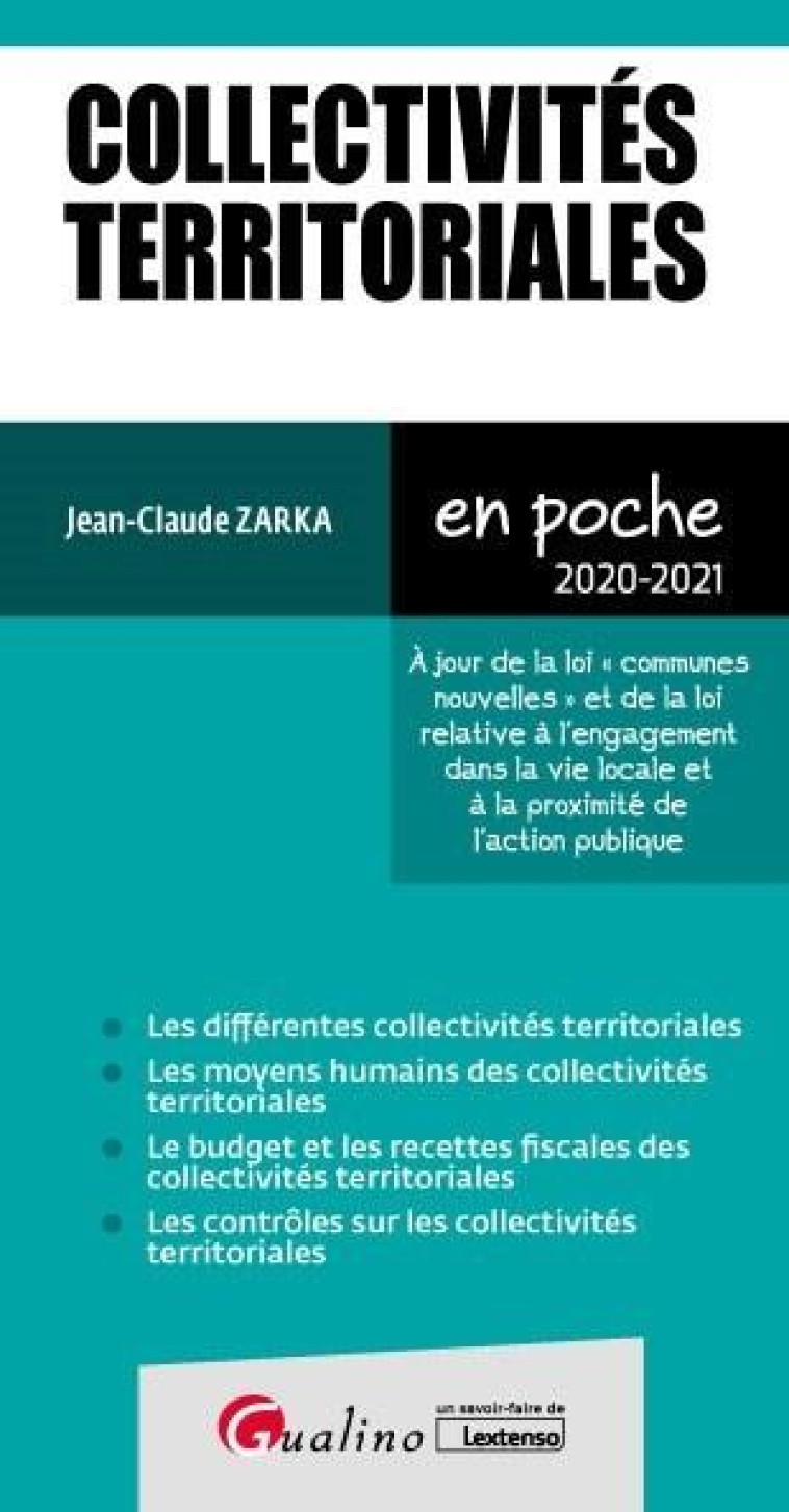 COLLECTIVITES TERRITORIALES (EDITION 2020/2021) - ZARKA JEAN-CLAUDE - GUALINO