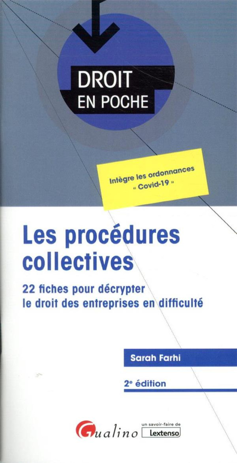 LES PROCEDURES COLLECTIVES (2E EDITION) - FARHI SARAH - GUALINO