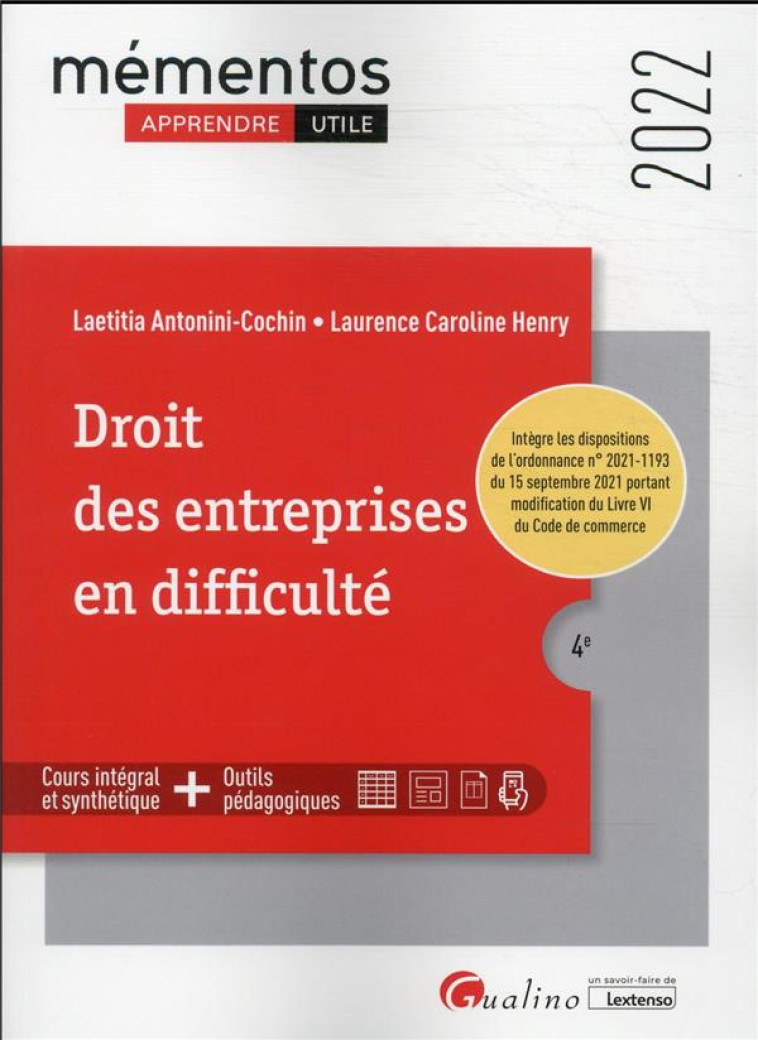 DROIT DES ENTREPRISES EN DIFFICULTE - HENRY - GUALINO