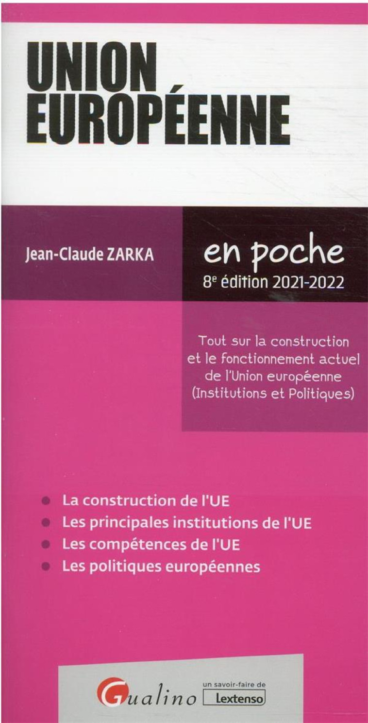 UNION EUROPEENNE (EDITION 2021/2022) - ZARKA JEAN-CLAUDE - GUALINO