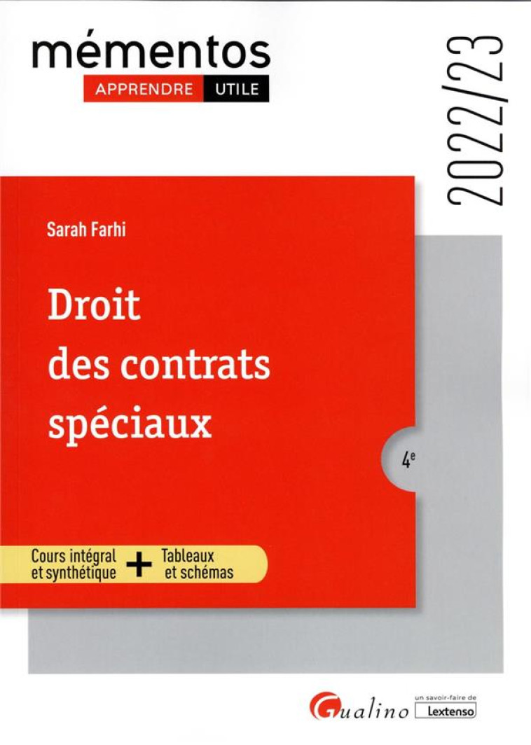 DROIT DES CONTRATS SPECIAUX (EDITION 2022/2023) - FARHI SARAH - GUALINO