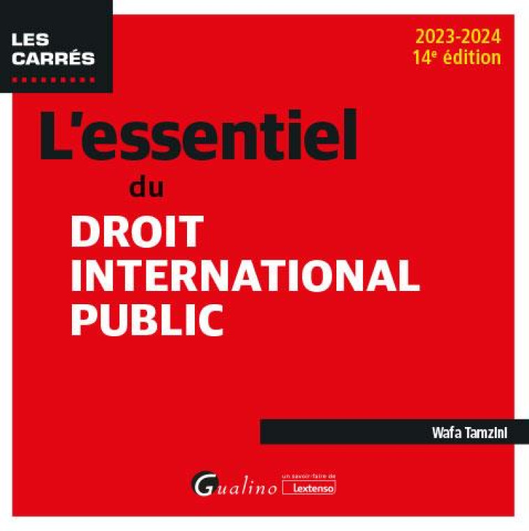 L'ESSENTIEL DU DROIT INTERNATIONAL PUBLIC (EDITION 2023/2024) - TAMZINI WAFA - GUALINO