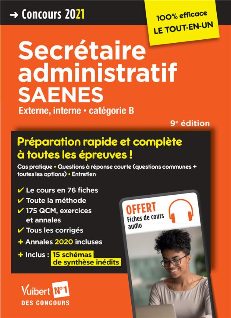 CONCOURS SECRETAIRE ADMINISTRATIF ET SAENES - CATEGORIE B - PREPARATION RAPIDE ET COMPLETE A TOUTES - GUIMET/EPINETTE - VUIBERT