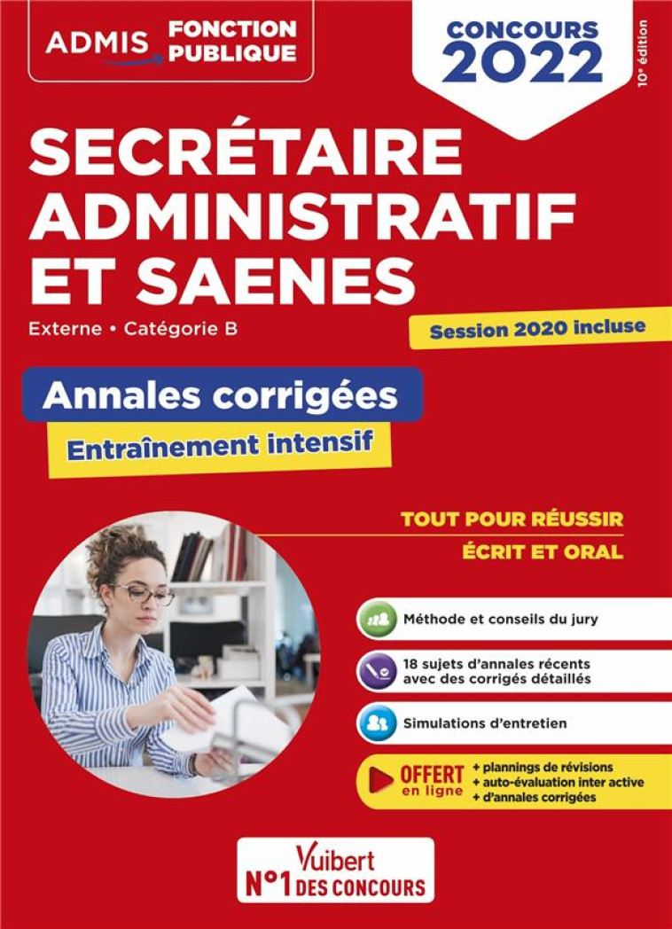 CONCOURS SA ET SAENES - ANNALES CORRIGEES - CATEGORIE B - ADMIS - EXTERNE - CONCOURS 2022 - EYNARD/GUIMET - VUIBERT