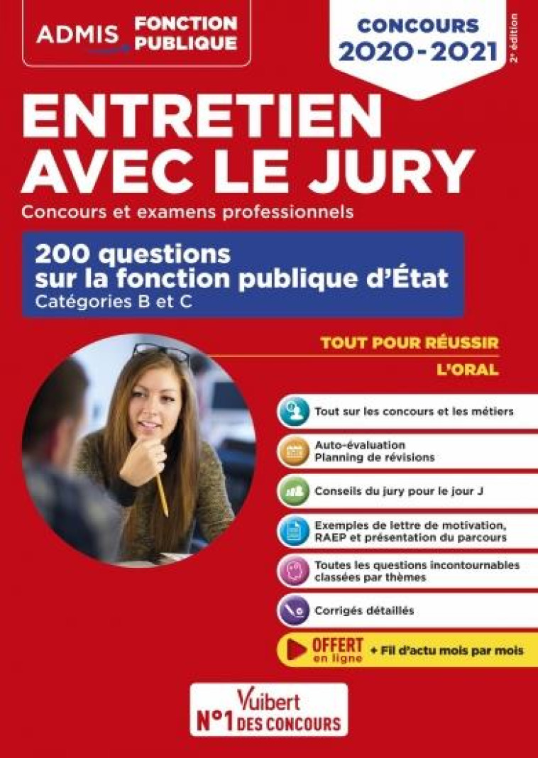 ENTRETIEN AVEC LE JURY  -  200 QUESTIONS SUR LA FONCTION PUBLIQUE D'ETAT - CAT B (EDITION 2020/2021) - MACQUART HERVE - VUIBERT