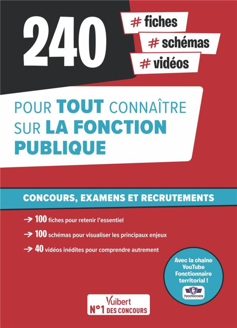 FONCTION PUBLIQUE : 240 FICHES, SCHEMAS ET VIDEOS POUR TOUT COMPRENDRE  -  AVEC MORGAN DE LA CHAINE YOU TUBE - CHAINE YOUTUBE FONCT - VUIBERT