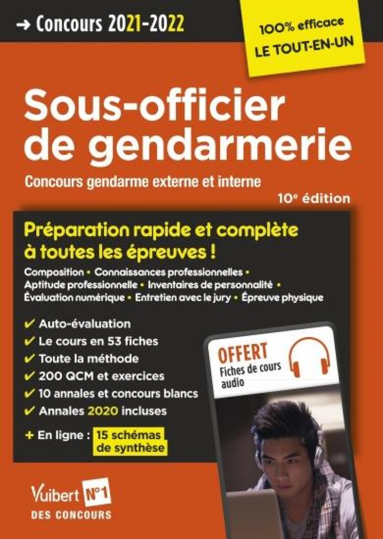 CONCOURS SOUS-OFFICIER DE GENDARMERIE  -  PREPARATION RAPIDE ET COMPLETE A TOUTES LES EPREUVES (EDITION 2021/2022) - KLINGER/LAVAUD/SOREL - VUIBERT