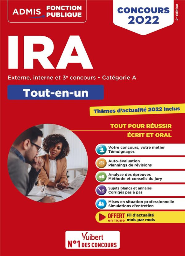 CONCOURS IRA : CATEGORIE A TOUT-EN-UN  -  ANNALES 2021 INCLUSES  -  INSTITUTS REGIONAUX D'ADMINISTRATION - GUYOMARCH/LEPRETRE - VUIBERT