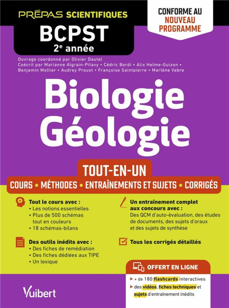 BIOLOGIE-GEOLOGIE BCPST 2E ANNEE : TOUT-EN-UN  -  CONFORME AU NOUVEAU PROGRAMME 2021,COURS, SCHEMAS - BORDI/HELME-GUIZON - VUIBERT