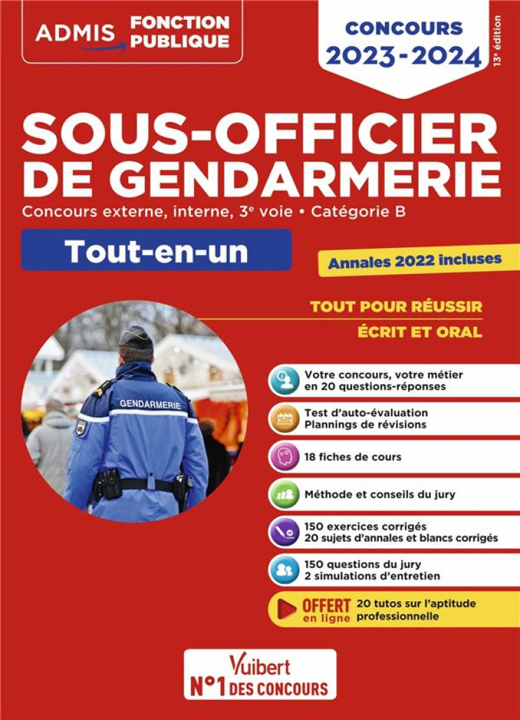 CONCOURS SOUS-OFFICIER DE GENDARMERIE : CATEGORIE B TOUT-EN-U - LAVEDAN FRANCOIS - VUIBERT