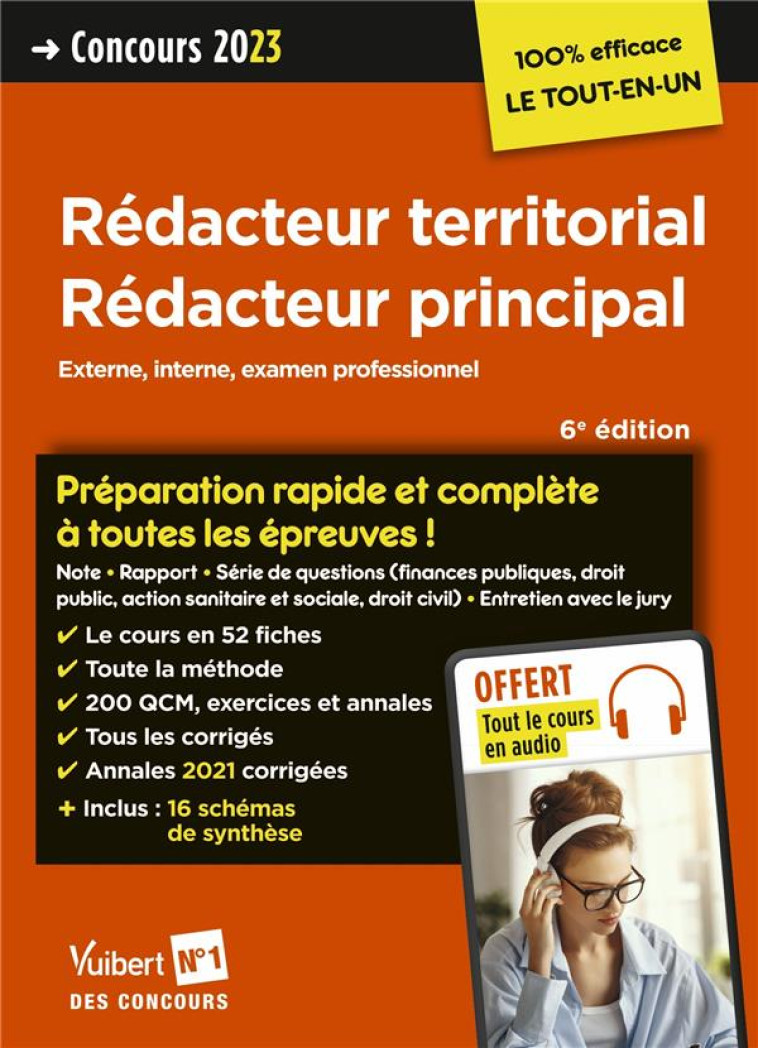 CONCOURS REDACTEUR TERRITORIAL ET REDACTEUR PRINCIPAL : CATEGORIE B  -  PREPARATION RAPIDE ET COMPLETE - GENINASCA/LEBRUN - VUIBERT