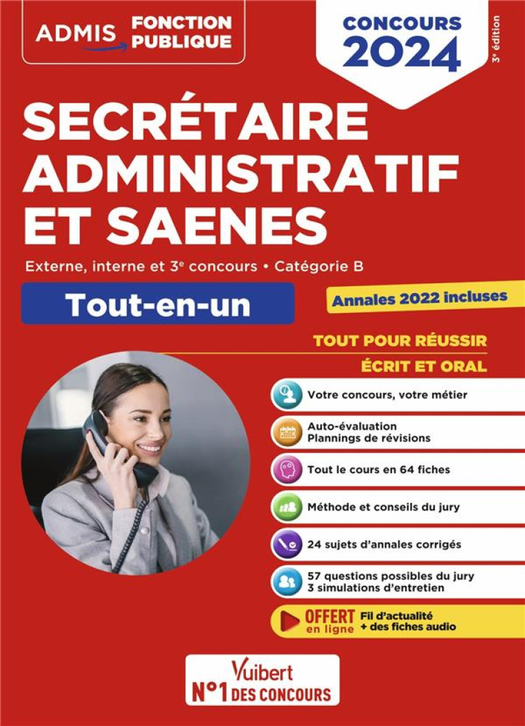 CONCOURS SECRETAIRE ADMINISTRATIF ET SAENES : CATEGORIE B TOUT-EN-UN EXTERNE ET INTERNE - DOUCET/GOFFE/GUIMET - VUIBERT