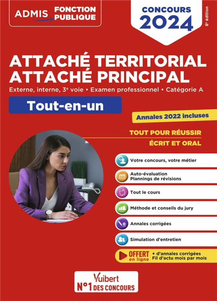 CONCOURS ATTACHE TERRITORIAL ATTACHE PRINCIPAL : CATEGORIE A TOUT-EN-UN FIL D'ACTU OFFERT  -  CONCOURS EXTERNE, INTERNE, 3E VOIE ET EXAMEN PROFESSIONNEL 2024-2025 - BELLEGO OLIVIER - VUIBERT