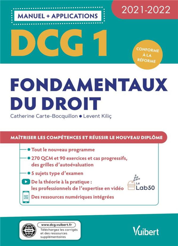 DCG TOME 1 -  FONDAMENTAUX DU DROIT - CARTE-BOCQUILLON - VUIBERT