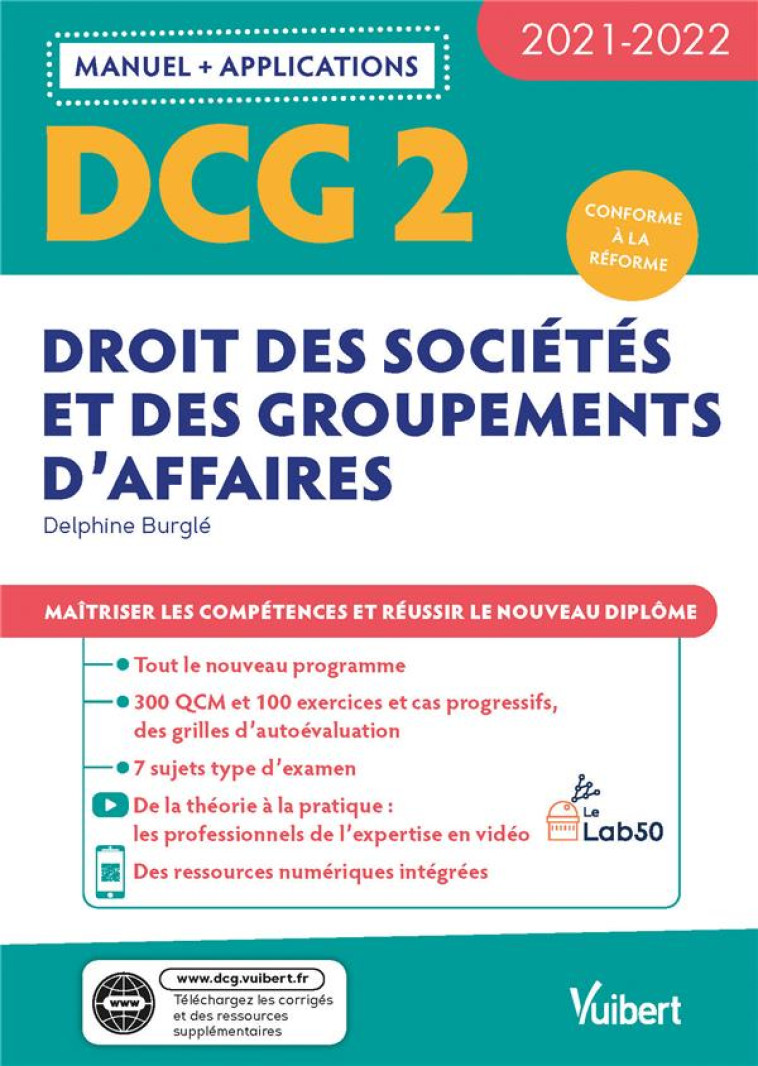 DCG TOME 2  -  DROIT DES SOCIETES ET DES GROUPEMENTS D'AFFAIRES - BURGLE DELPHINE - VUIBERT