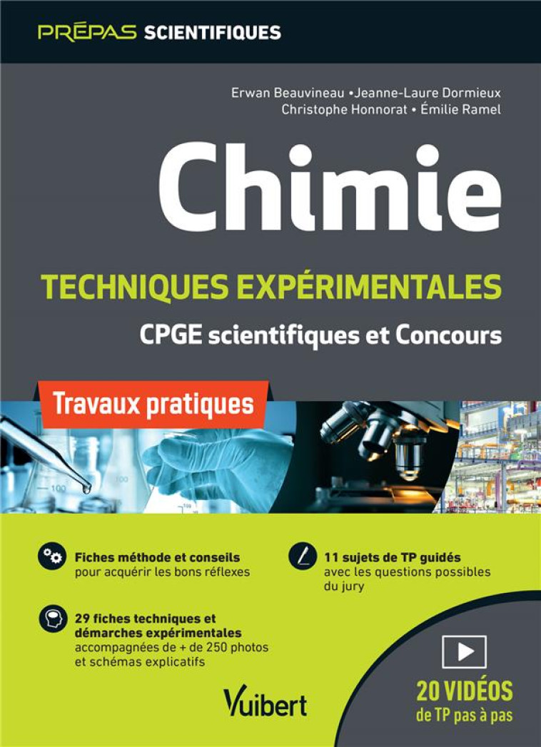 CHIMIE  -  TECHNIQUES EXPERIMENTALES  -  CPGE SCIENTIFIQUES ET CONCOURS -  TRAVAUX PRATIQUES - BEAUVINEAU/DORMIEUX - VUIBERT