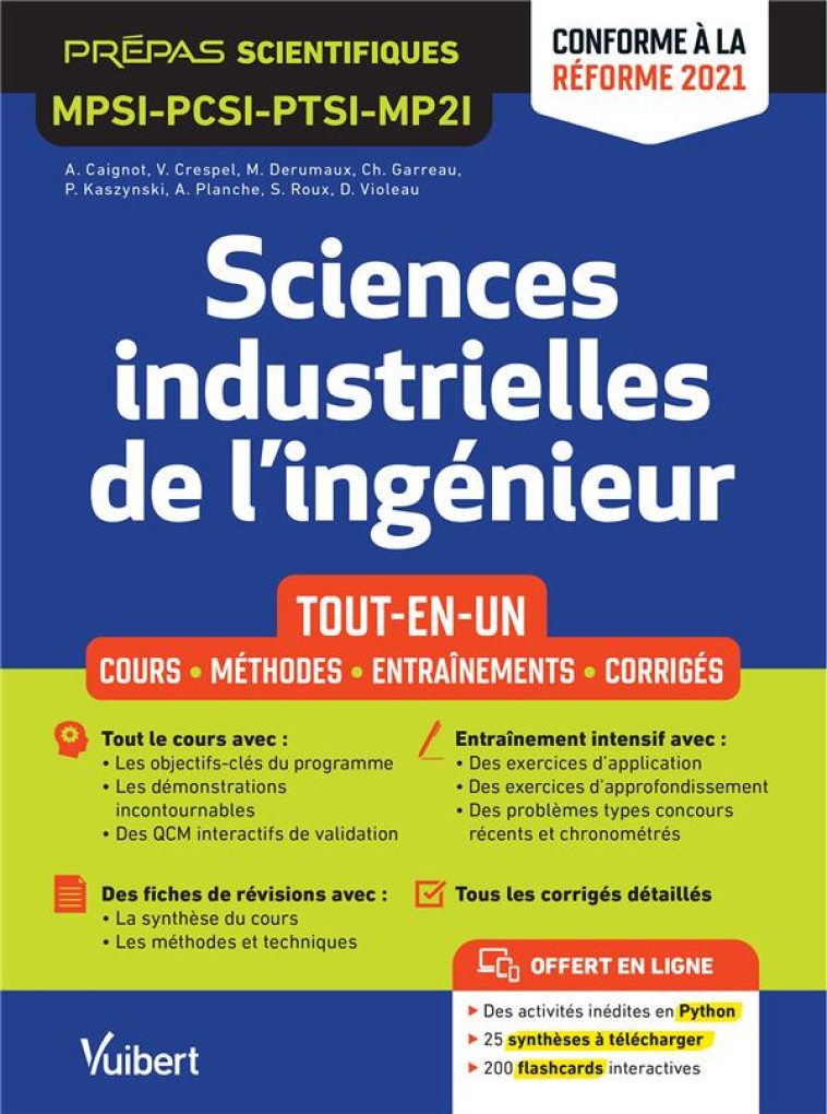 SCIENCES INDUSTRIELLES DE L'INGENIEUR MPSI-PCSI-PTSI-MPSI  : TOUT-EN-UN  -  COURS, SYNTHESE, METHODES - CAIGNOT/VIOLEAU - VUIBERT