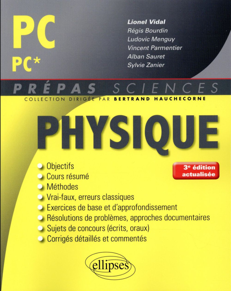 PHYSIQUE PC/PC* (3E EDITION) - VIDAL/REGIS/LUDOVIC - Ellipses