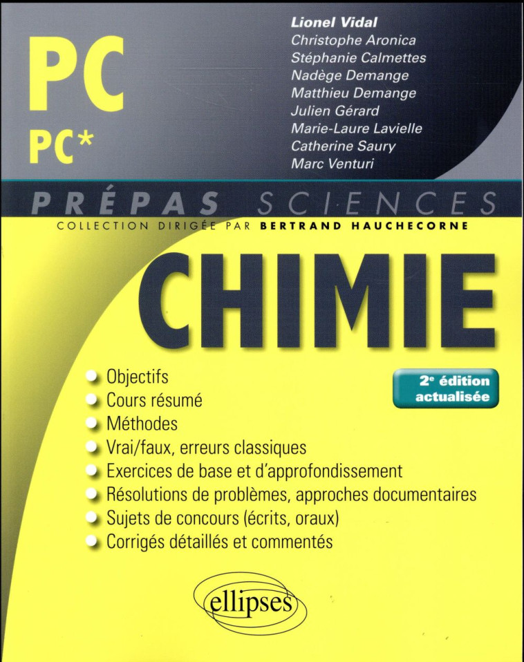 PREPAS SCIENCES  -  CHIMIE  -  PC, PC* (2E EDITION) - VIDAL/CHRISTOPHE - Ellipses