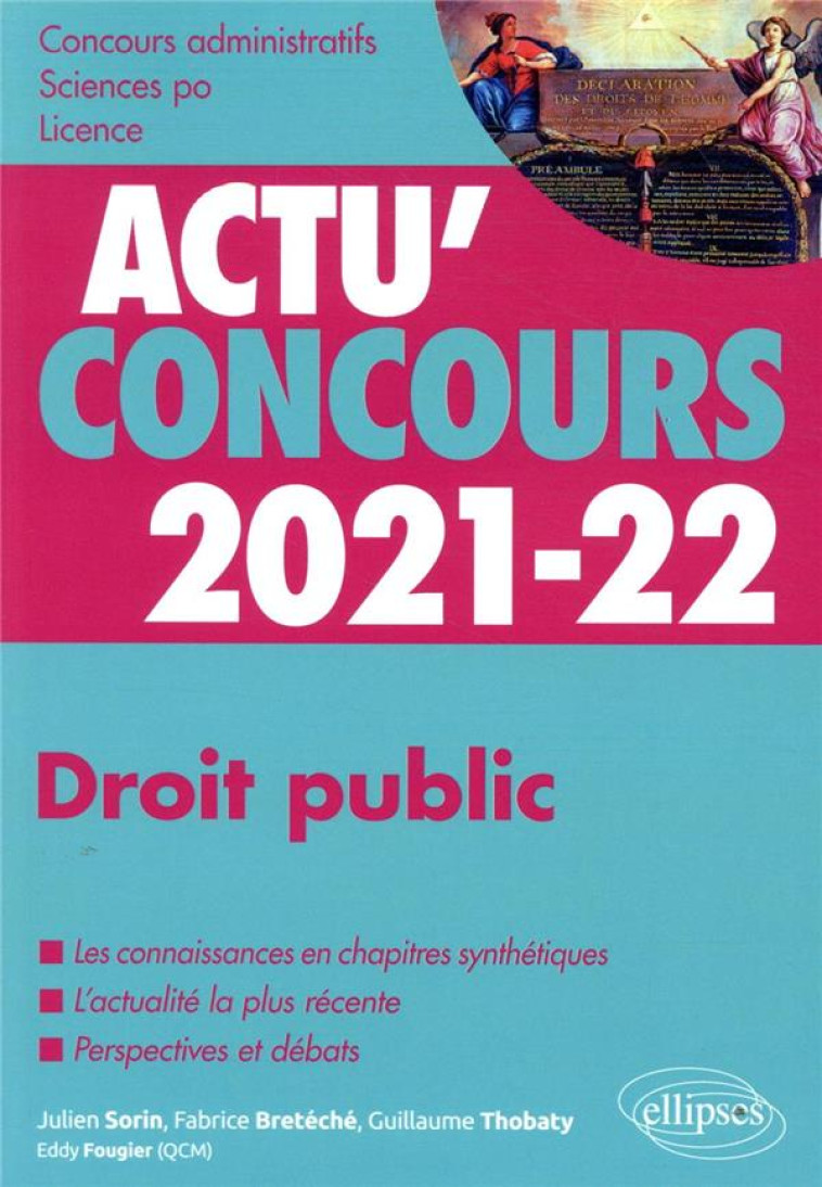 ACTU'CONCOURS  -  DROIT PUBLIC 2021-2022  -  COURS ET QCM - BRETECHE/FOUGIER - ELLIPSES MARKET