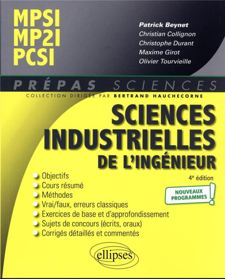 SCIENCES INDUSTRIELLES DE L'INGENIEUR  -  MPSI - MP2I - PCSI  -  NOUVEAUX PROGRAMMES - BEYNET/COLLIGNON - ELLIPSES MARKET