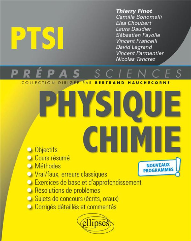 PHYSIQUE-CHIMIE  -  PTSI  -  NOUVEAUX PROGRAMMES - FINOT/CHOUBERT - ELLIPSES MARKET