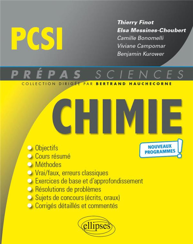 CHIMIE  -  PCSI  -  NOUVEAUX PROGRAMMES - CHOUBERT/FINOT - ELLIPSES MARKET